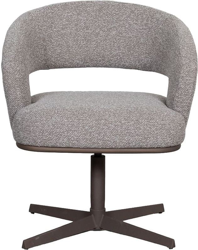 LABEL51 Eetkamerstoel Monaco - Mushroom - Royal Boucle - Brons Metalen Frame Eetkamerstoel