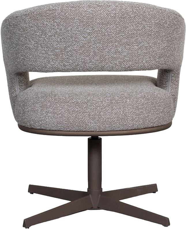 LABEL51 Eetkamerstoel Monaco - Mushroom - Royal Boucle - Brons Metalen Frame Eetkamerstoel