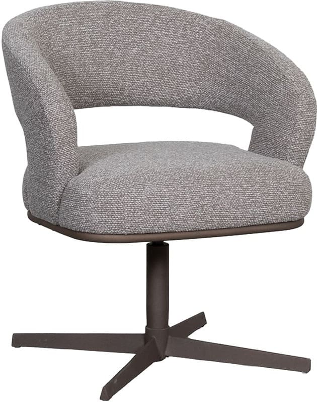 LABEL51 Eetkamerstoel Monaco - Mushroom - Royal Boucle - Brons Metalen Frame  Eetkamerstoel