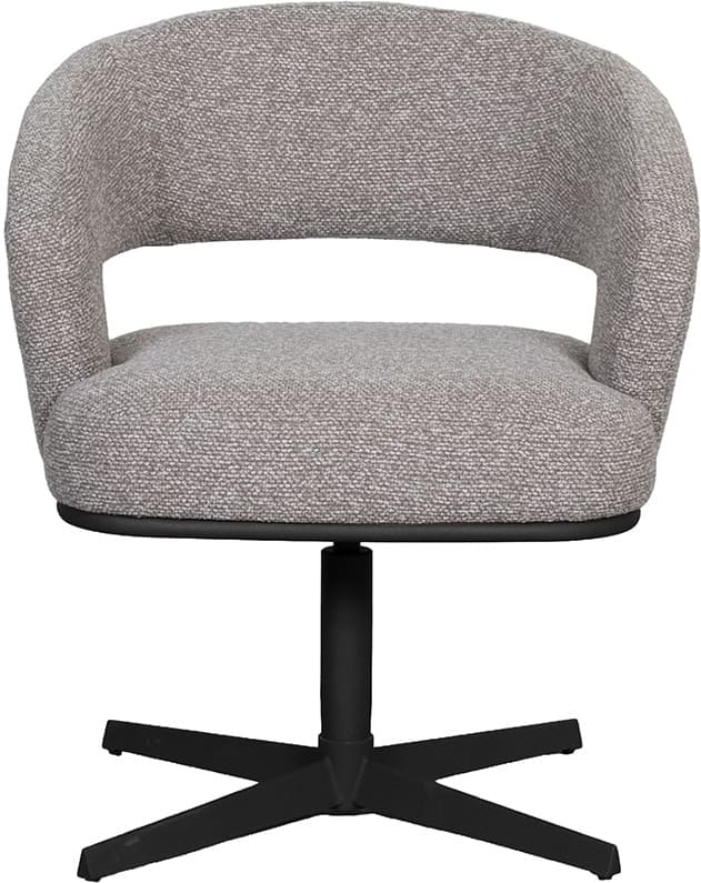 LABEL51 Eetkamerstoel Monaco - Mushroom - Royal Boucle - Zwart Metalen Frame Eetkamerstoel
