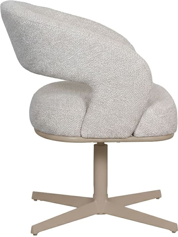LABEL51 Eetkamerstoel Monaco - Naturel - Royal Boucle - Taupe Metalen Frame Naturel Eetkamerstoel