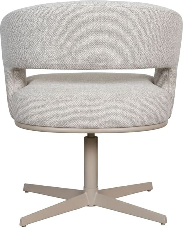 LABEL51 Eetkamerstoel Monaco - Naturel - Royal Boucle - Taupe Metalen Frame Naturel Eetkamerstoel