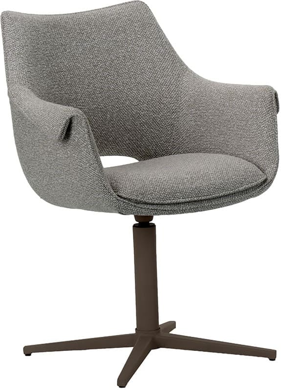 LABEL51 Eetkamerstoel Nozomi - Mushroom - Royal Boucle - Brons Metalen Frame Eetkamerstoel