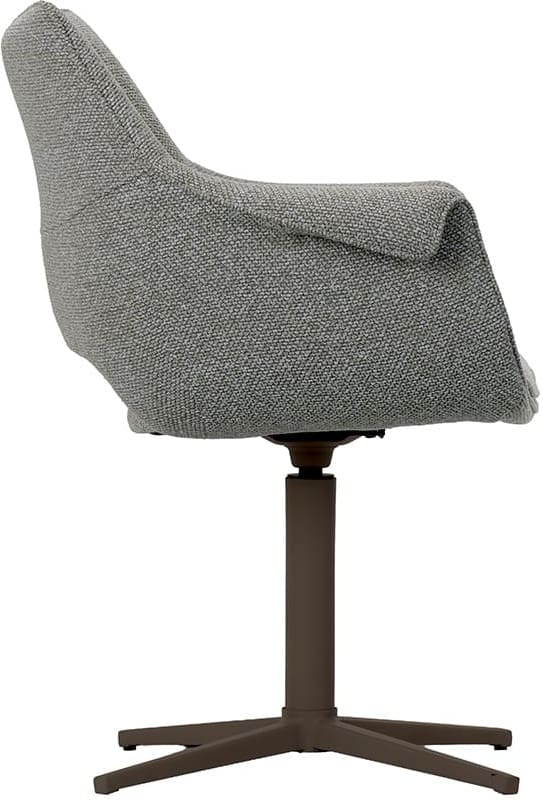 LABEL51 Eetkamerstoel Nozomi - Mushroom - Royal Boucle - Brons Metalen Frame Eetkamerstoel