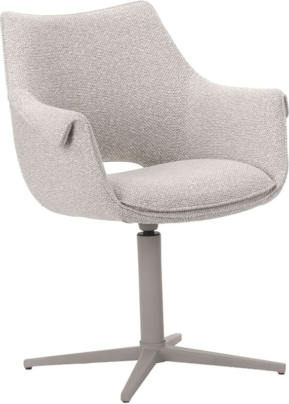 LABEL51 Eetkamerstoel Nozomi - Naturel - Royal Boucle - Taupe Metalen Frame Naturel Eetkamerstoel