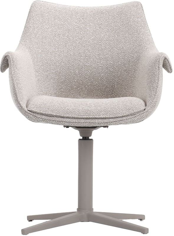 LABEL51 Eetkamerstoel Nozomi - Naturel - Royal Boucle - Taupe Metalen Frame Naturel Eetkamerstoel