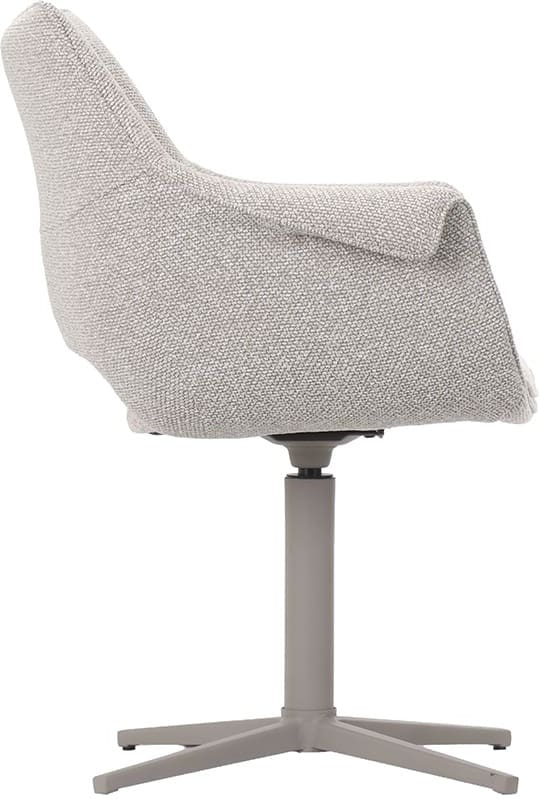 LABEL51 Eetkamerstoel Nozomi - Naturel - Royal Boucle - Taupe Metalen Frame Naturel Eetkamerstoel