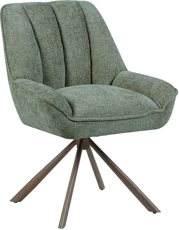 LABEL51 Eetkamerstoel Reims - Hunter - Haga - Brons Metalen Frame Groen Eetkamerstoel