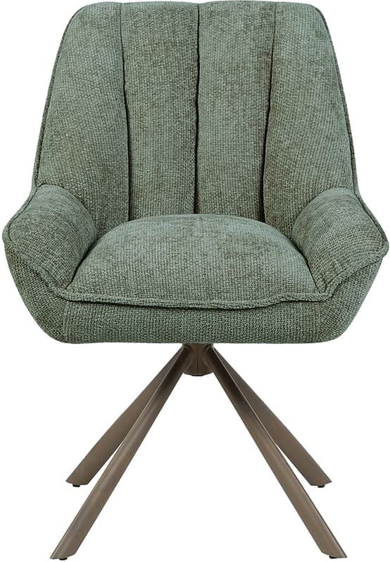 LABEL51 Eetkamerstoel Reims - Hunter - Haga - Brons Metalen Frame Groen Eetkamerstoel