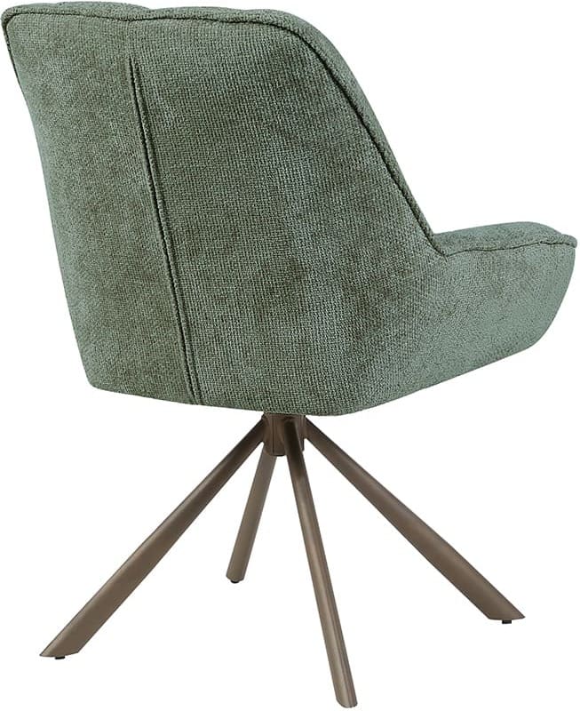 LABEL51 Eetkamerstoel Reims - Hunter - Haga - Brons Metalen Frame Groen Eetkamerstoel