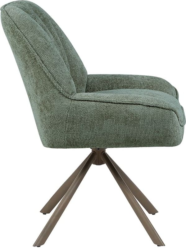 LABEL51 Eetkamerstoel Reims - Hunter - Haga - Brons Metalen Frame Groen Eetkamerstoel