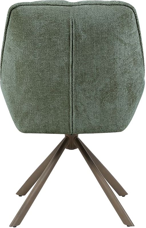 LABEL51 Eetkamerstoel Reims - Hunter - Haga - Brons Metalen Frame Groen Eetkamerstoel