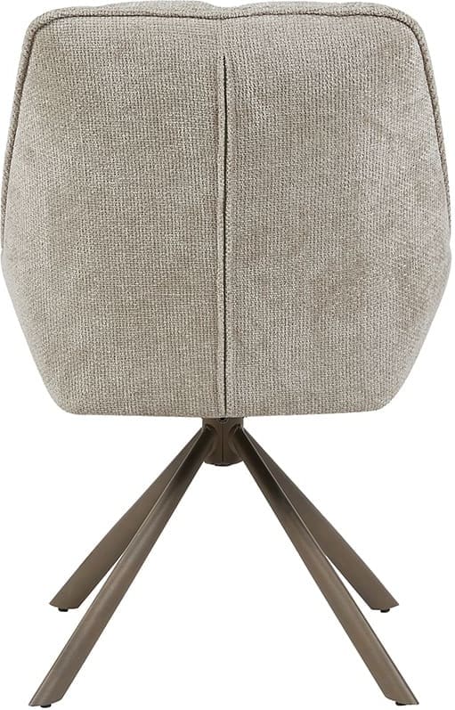 LABEL51 Eetkamerstoel Reims - Naturel - Haga - Brons Metalen Frame Naturel Eetkamerstoel