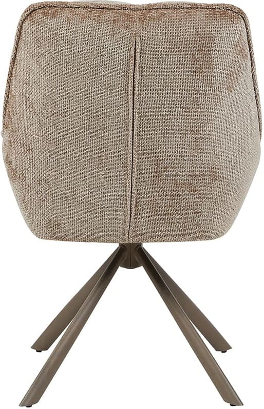 LABEL51 Eetkamerstoel Reims - Taupe - Haga - Brons Metalen Frame Taupe Eetkamerstoel