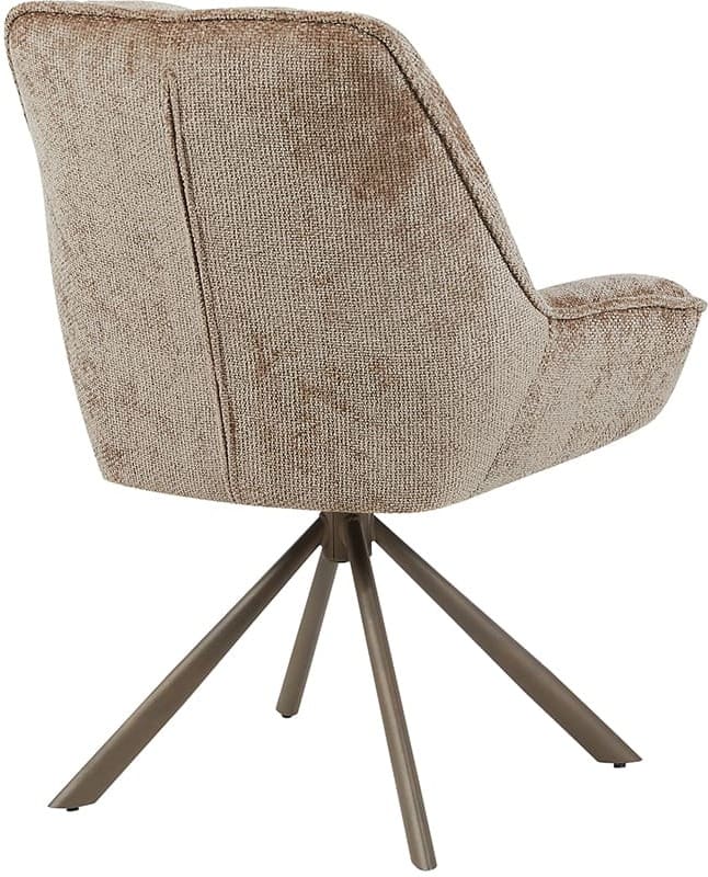 LABEL51 Eetkamerstoel Reims - Taupe - Haga - Brons Metalen Frame Taupe Eetkamerstoel