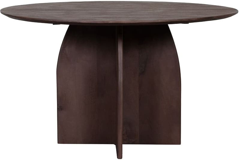LABEL51 Eetkamertafel Mick - Espresso - Mangohout - 130 cm - Rond Bruin Eettafel
