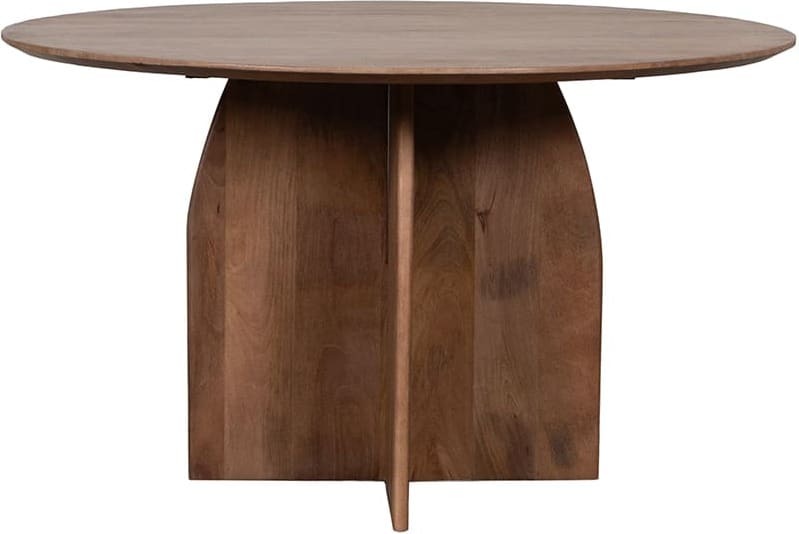 LABEL51 Eetkamertafel Mick - Nature Smooth - Mangohout - 130 cm - Rond Eettafel