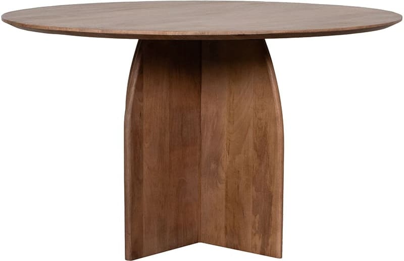 LABEL51 Eetkamertafel Mick - Nature Smooth - Mangohout - 130 cm - Rond Eettafel