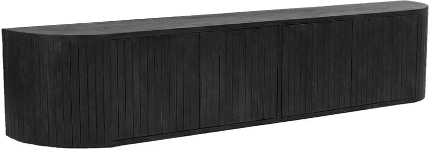 LABEL51 Tv-meubel Miya - Zwart - Mangohout - 220 cm Zwart Tv-meubel|Tv-dressoir