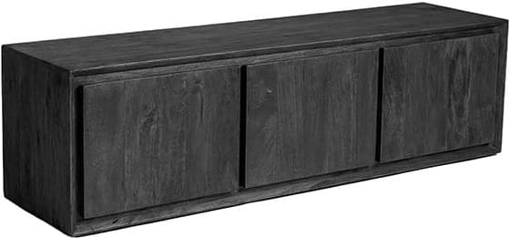 LABEL51 Tv-meubel Nori - Zwart - Mangohout - 140 cm Zwart Tv-meubel|Tv-dressoir