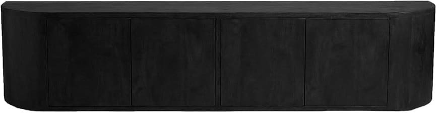 LABEL51 Tv-meubel Saya - Zwart - Mangohout - 220 cm Zwart Tv-meubel|Tv-dressoir