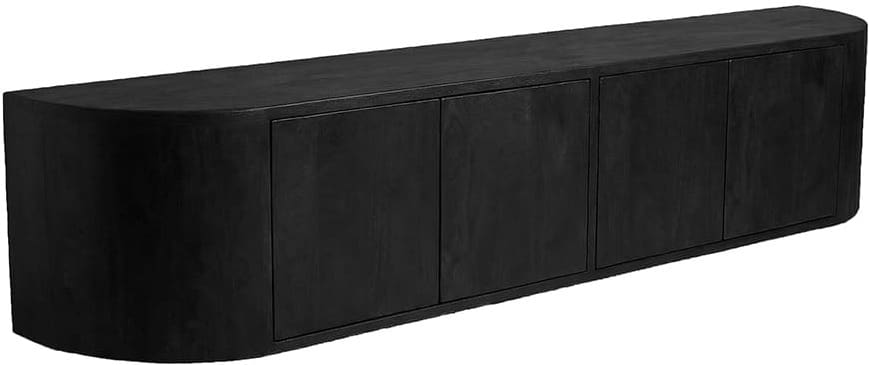 LABEL51 Tv-meubel Saya - Zwart - Mangohout - 220 cm Zwart Tv-meubel|Tv-dressoir