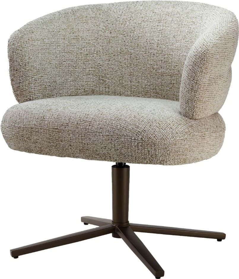 Livingfurn Eetkamerstoel Blake Beige Beige|Wit Eetkamerstoel
