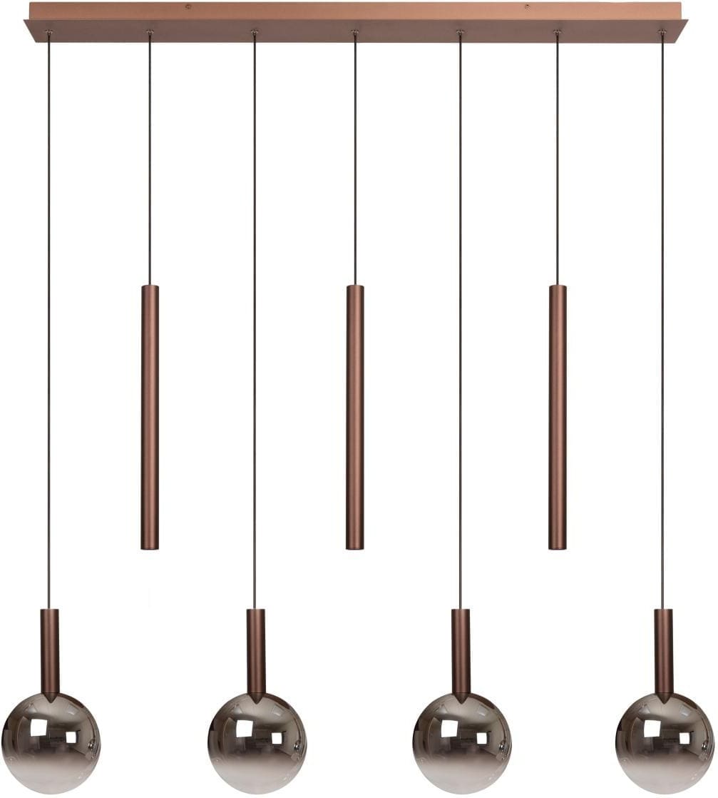 Jasmine Hanglamp Led Dimb. Cct 7x4w 2200k/3300k - Koper Lucide Hanglamp 74420/07/65