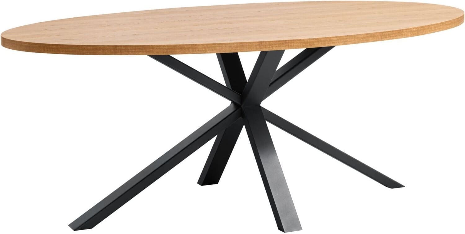 Profijt Meubel Eettafel Caltana 220x120 cm lichtbruin ovaal Bruin Eettafel