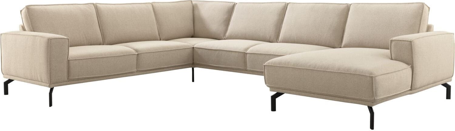 Profijt Meubel Hoekbank links Alburg beige basic comfort Beige|Wit Hoekbank