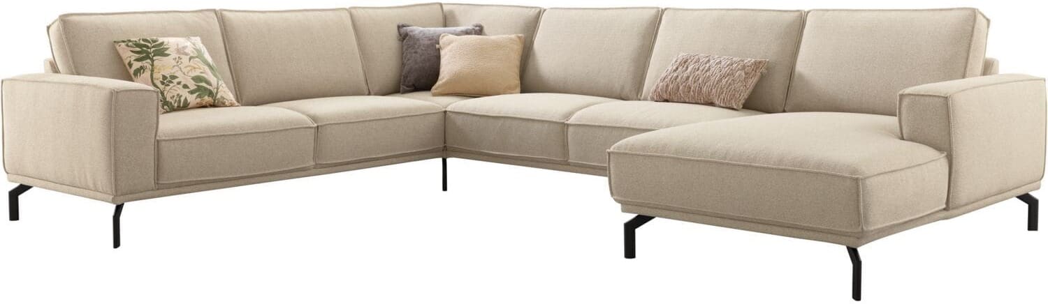Profijt Meubel Hoekbank links Alburg beige basic comfort Beige|Wit Hoekbank