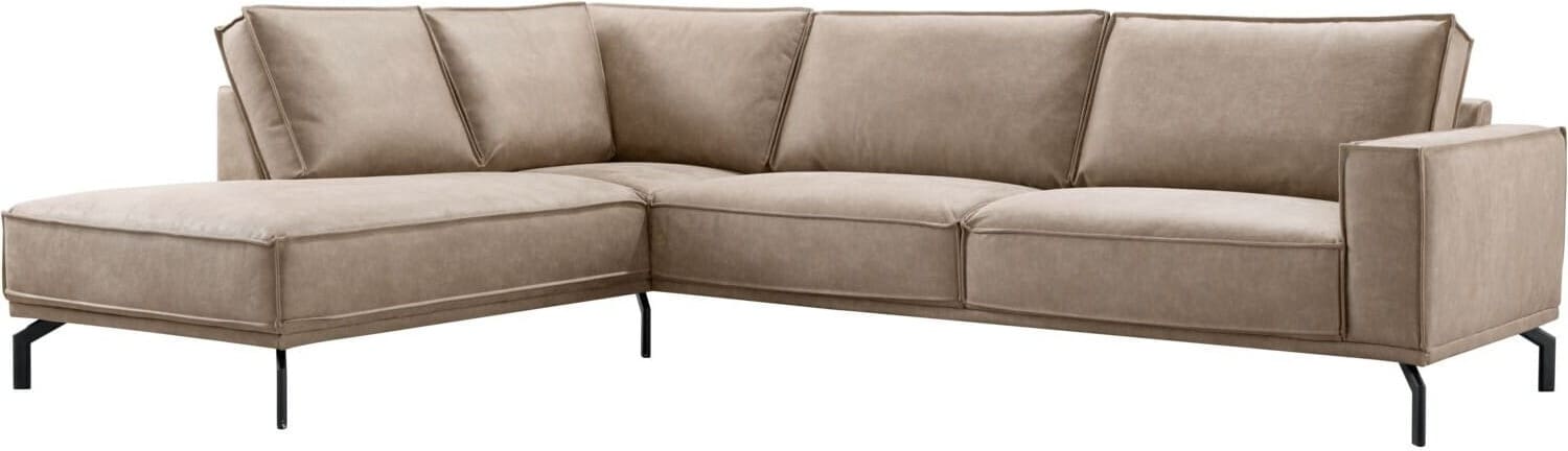 Profijt Meubel Hoekbank links Alburg microleder taupe basic comfort Taupe Hoekbank