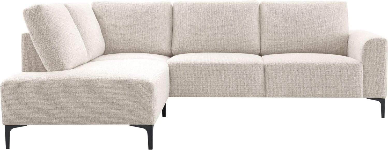 Profijt Meubel Hoekbank links Garzeno beige met hoge poten basic comfort Beige|Wit Hoekbank