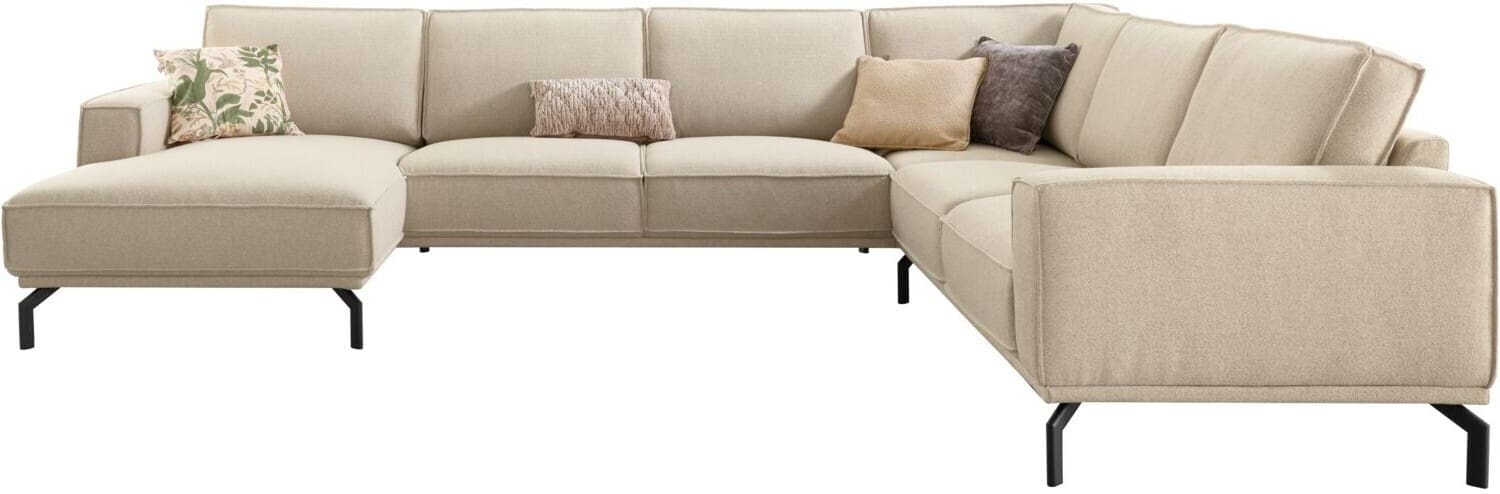 Profijt Meubel Hoekbank rechts Alburg beige basic comfort Beige|Wit Hoekbank