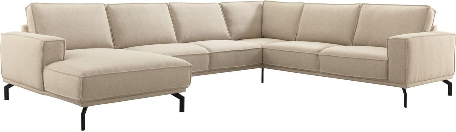 Profijt Meubel Hoekbank rechts Alburg beige basic comfort Beige|Wit Hoekbank