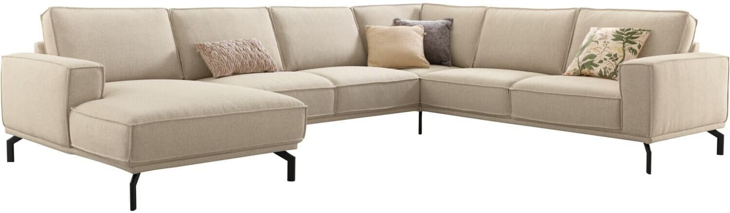 Profijt Meubel Hoekbank rechts Alburg beige basic comfort Beige|Wit Hoekbank