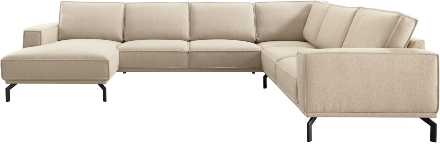 Profijt Meubel Hoekbank rechts Alburg beige basic comfort Beige|Wit Hoekbank