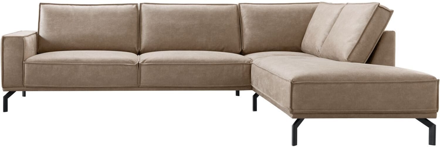 Profijt Meubel Hoekbank rechts Alburg microleder taupe basic comfort Taupe Hoekbank