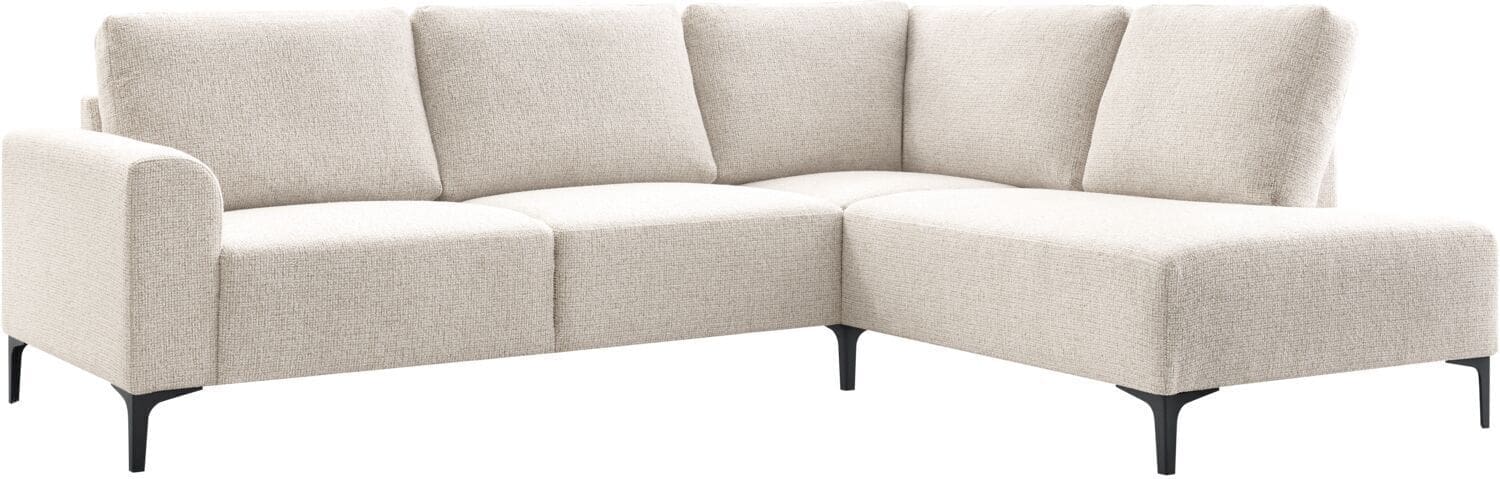 Profijt Meubel Hoekbank rechts Garzeno beige met hoge poten basic comfort Beige|Wit Hoekbank