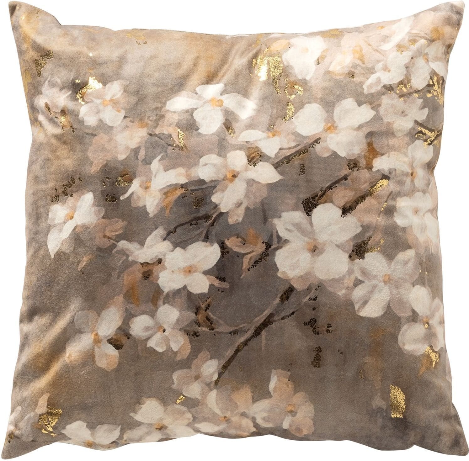 Profijt Meubel Sierkussen Westray 45x45 cm bruin met bloemen Bruin Sierkussen