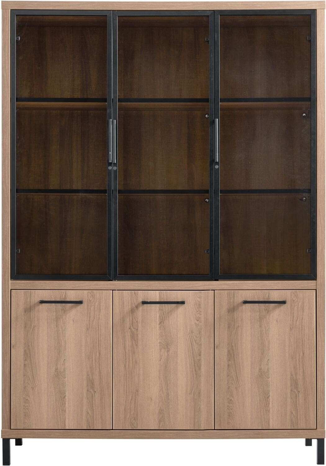 Profijt Meubel Vitrinekast Selinia 200x140x45 cm Bruin Vitrinekast|Kast