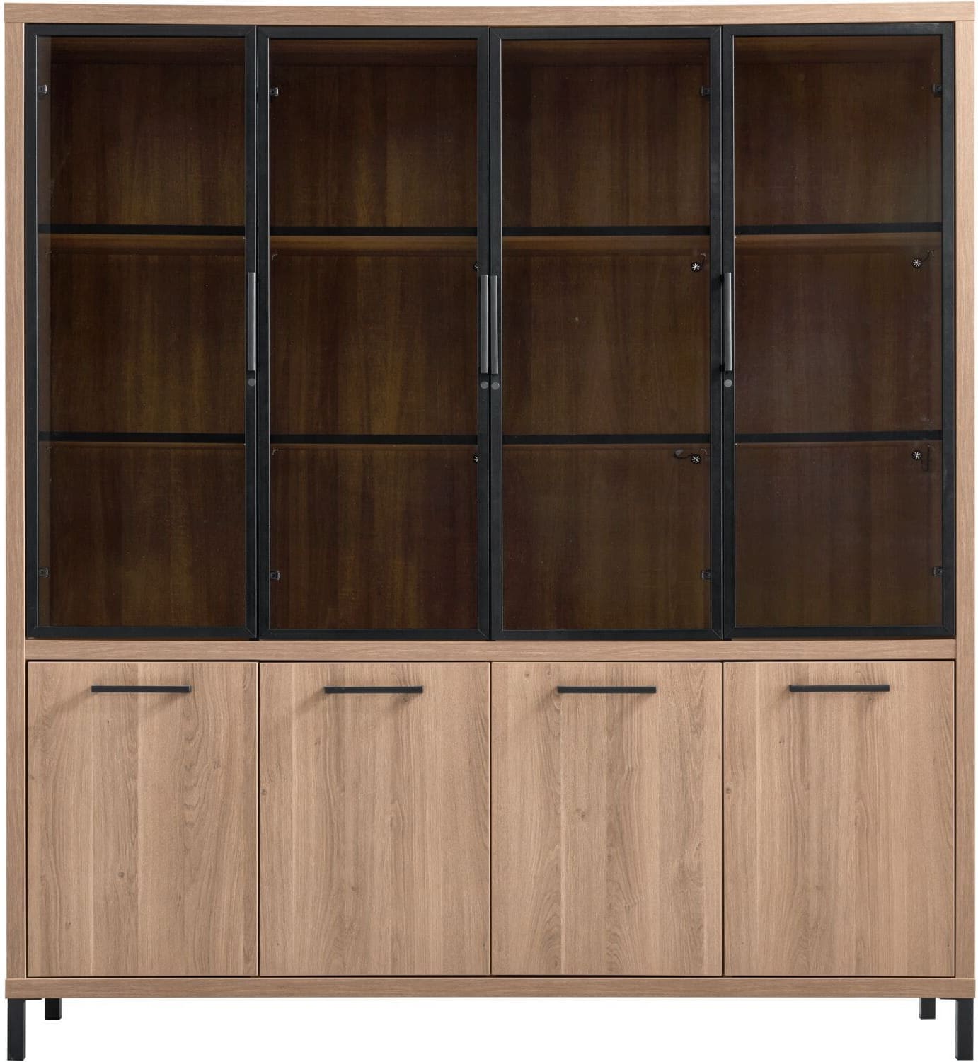 Profijt Meubel Vitrinekast Selinia 200x183x45 cm Bruin Vitrinekast|Kast