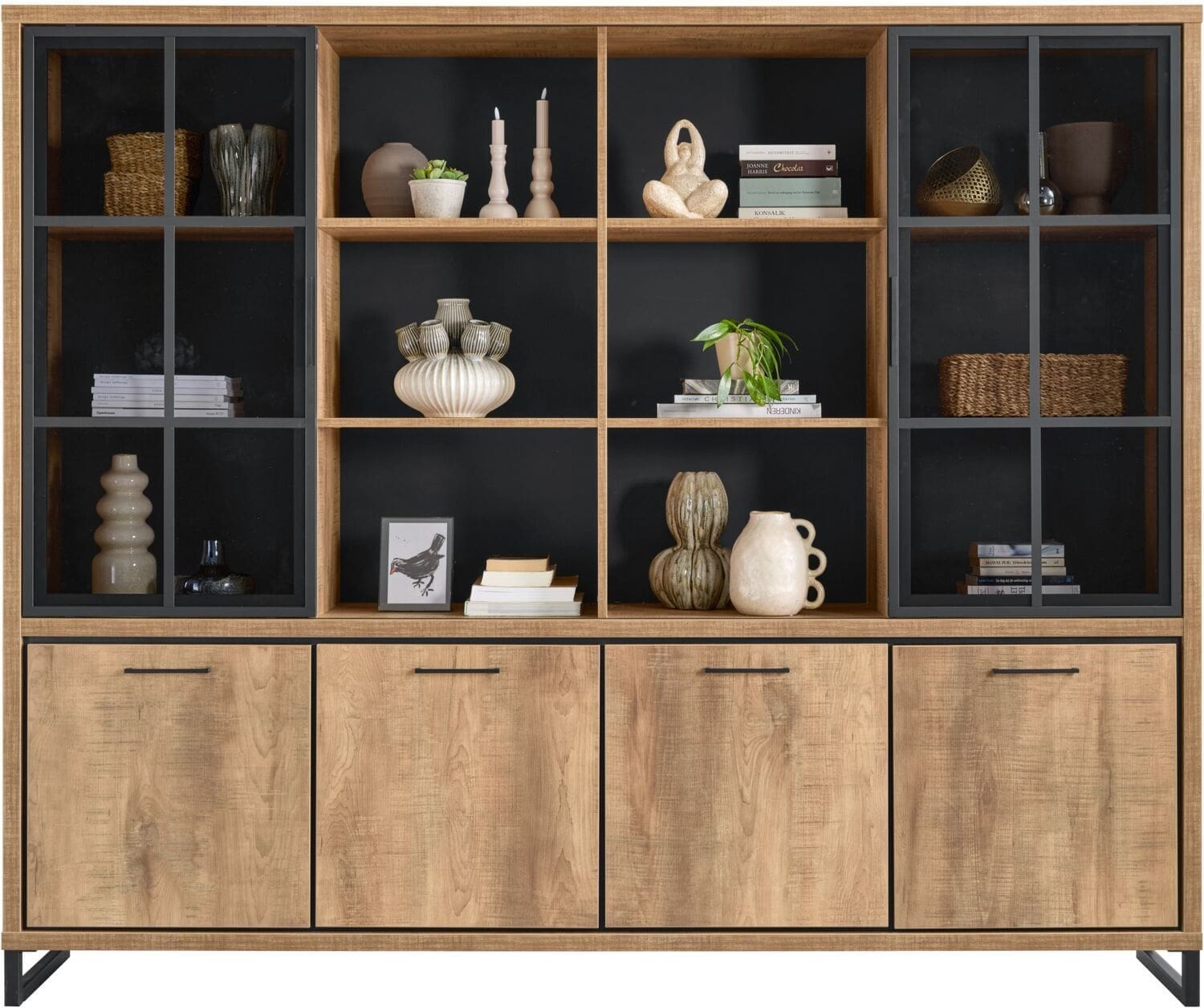 Profijt Meubel Wandmeubel Imbaro 200x238x45 cm Bruin|Naturel Wandkast|Kast