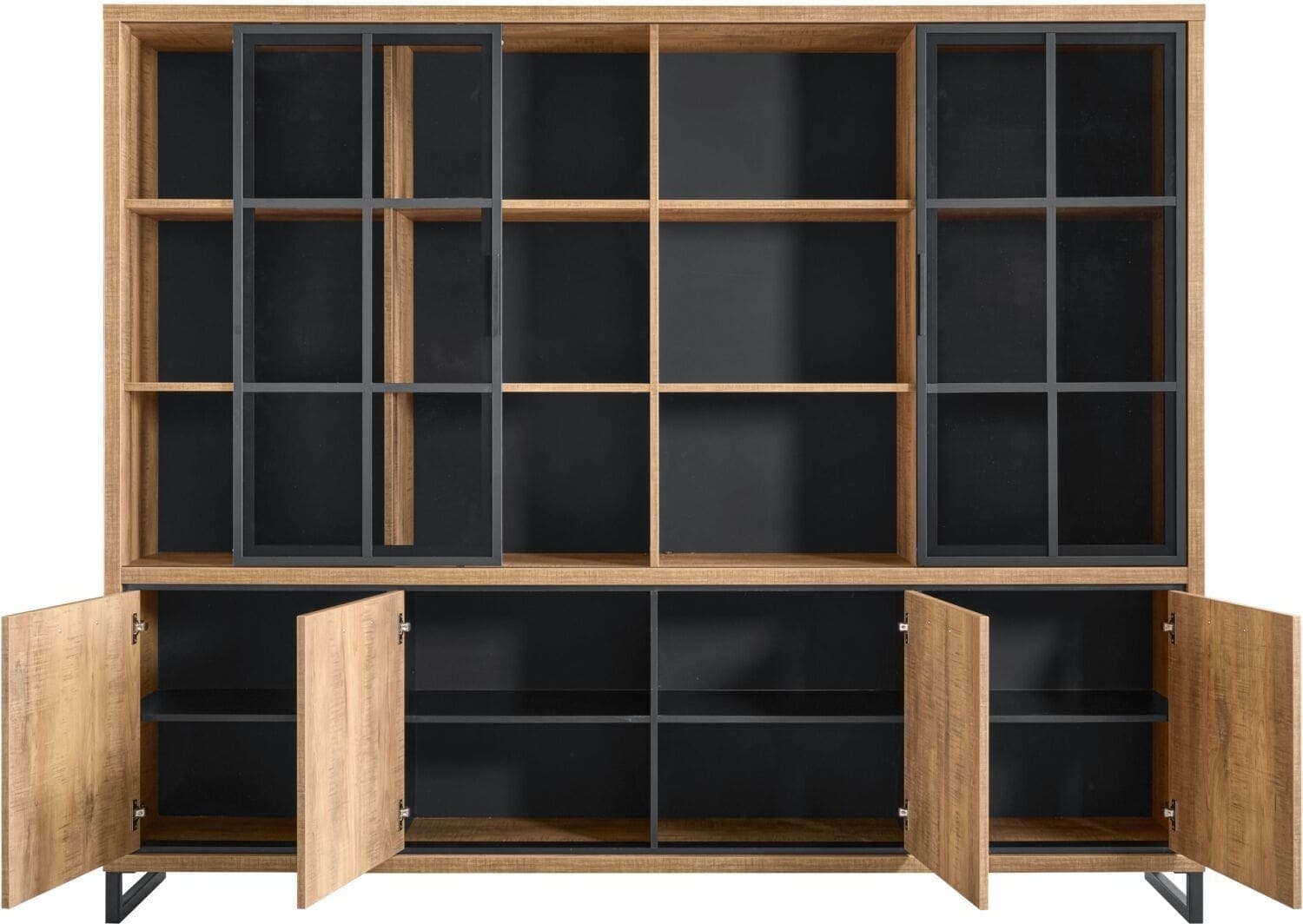 Profijt Meubel Wandmeubel Imbaro 200x238x45 cm Bruin|Naturel Wandkast|Kast