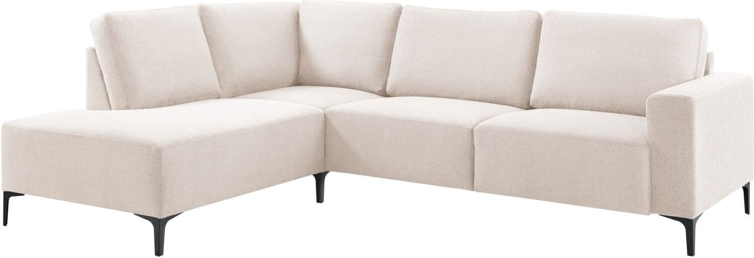 Pronto Wonen Hoekbank links Fabria beige basic comfort Beige|Wit Bank