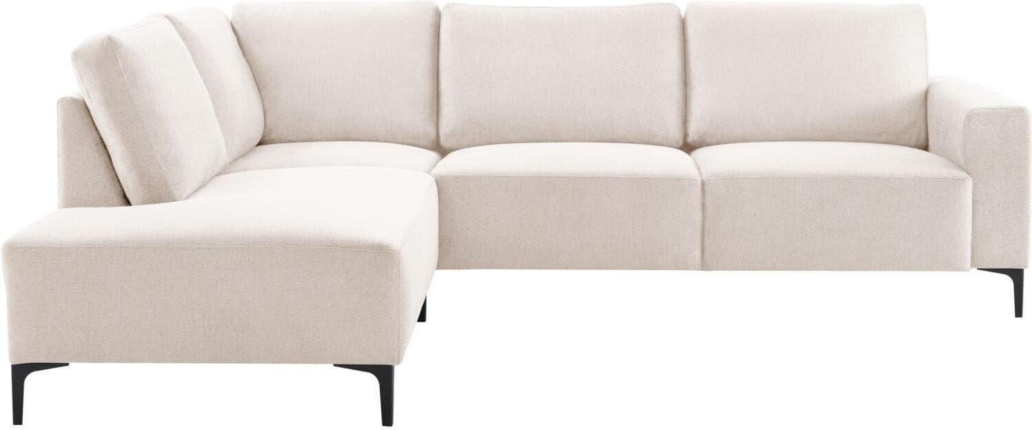 Pronto Wonen Hoekbank links Fabria beige basic comfort Beige|Wit Bank