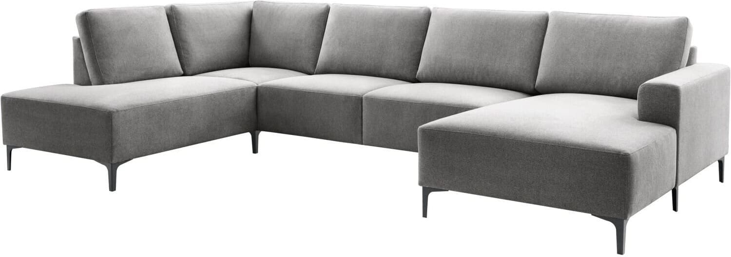 Pronto Wonen Hoekbank links Fabria donkergrijs basic comfort Grijs|Antraciet Bank