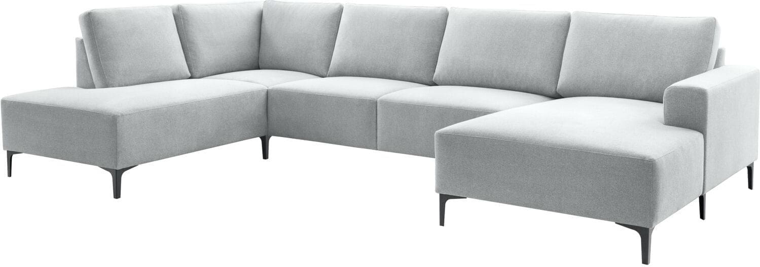 Pronto Wonen Hoekbank links Fabria lichtgrijs groot basic comfort Grijs Bank