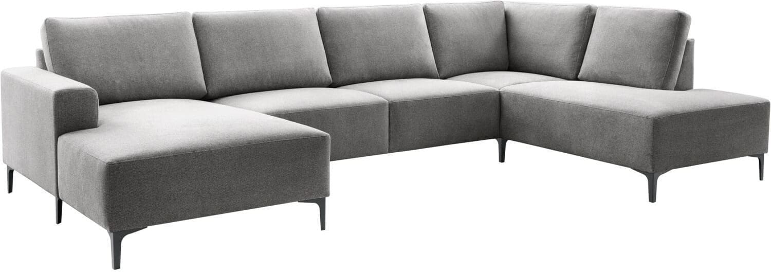 Pronto Wonen Hoekbank rechts Fabria donkergrijs basic comfort Grijs|Antraciet Bank