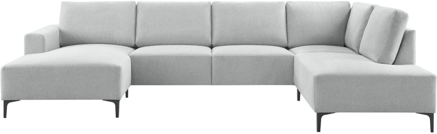 Pronto Wonen Hoekbank rechts Fabria lichtgrijs groot basic comfort Grijs Bank